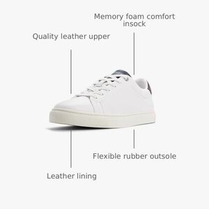 Ted Baker Men White Leather Sneakers
